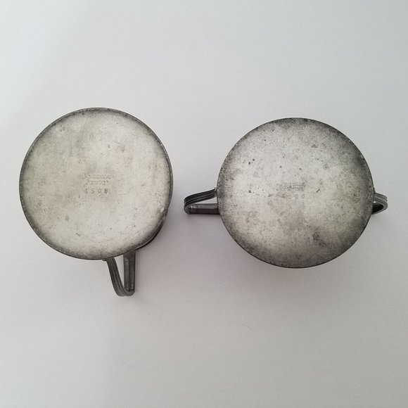 Vintage Cream and Sugar Set Marked Priscilla Pewter 4056 Art Deco - Picture 6 of 9